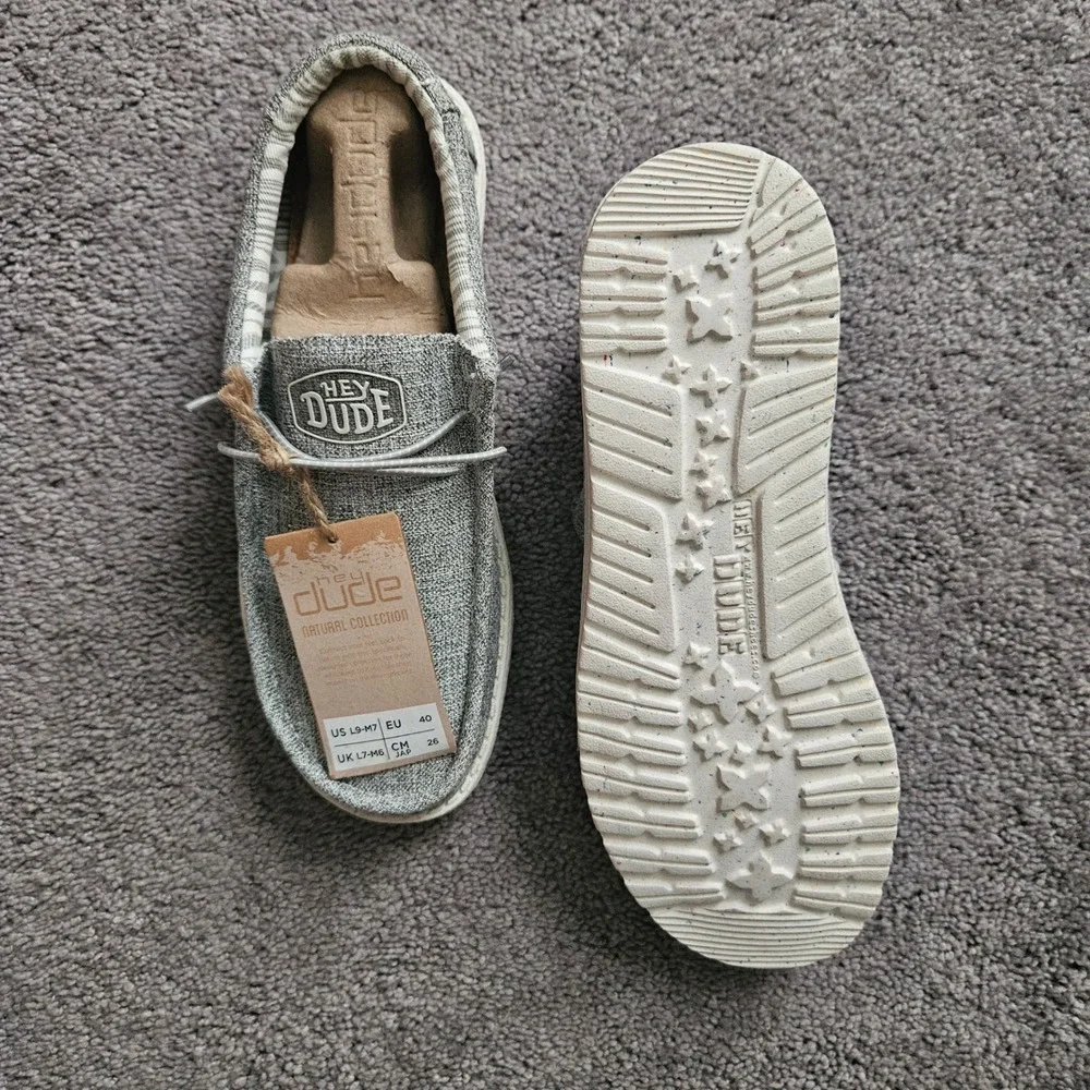 Hey Dude Wally Linen Iron Mens 7 Womens 9 Slip On Loafers Casual Everyday New